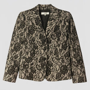 Black Lace Pattern Blazer W 10 Romantic Gothic Style Evening Career Jacket